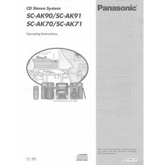 Panasonic SA-AK70 SA-AK71 SA-AK90 SA-AK91 CD Stereo System Instruction Manual REPRINT