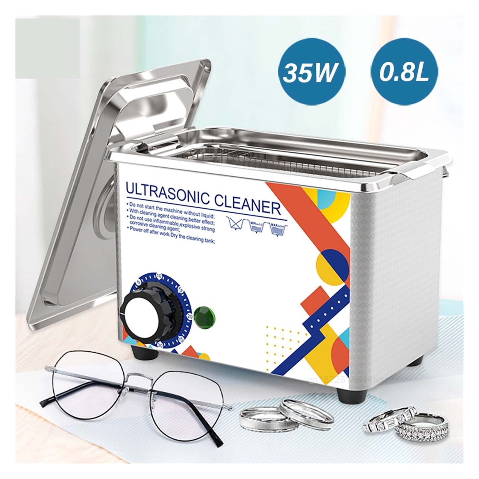 Ultrasonic Cleaner 35W Ultrasonic Glasses Cleaner 800ML Ultrasonic Bath For Glasses Jewelry Ultrasound Cleaning Washing Machine