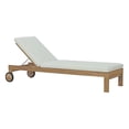 thumbnail image 2 of Modway Upland Teak Outdoor Patio Furniture Chaise Lounge, White, 2 of 8
