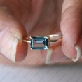 thumbnail image 5 of Baguette Cut London Blue Topaz Solitaire Ring, 925 Sterling SIlver Ring, Stackable Ring, Minimalist Jewelry Handmade Fine Jewelry. Gift For Her., 5 of 5
