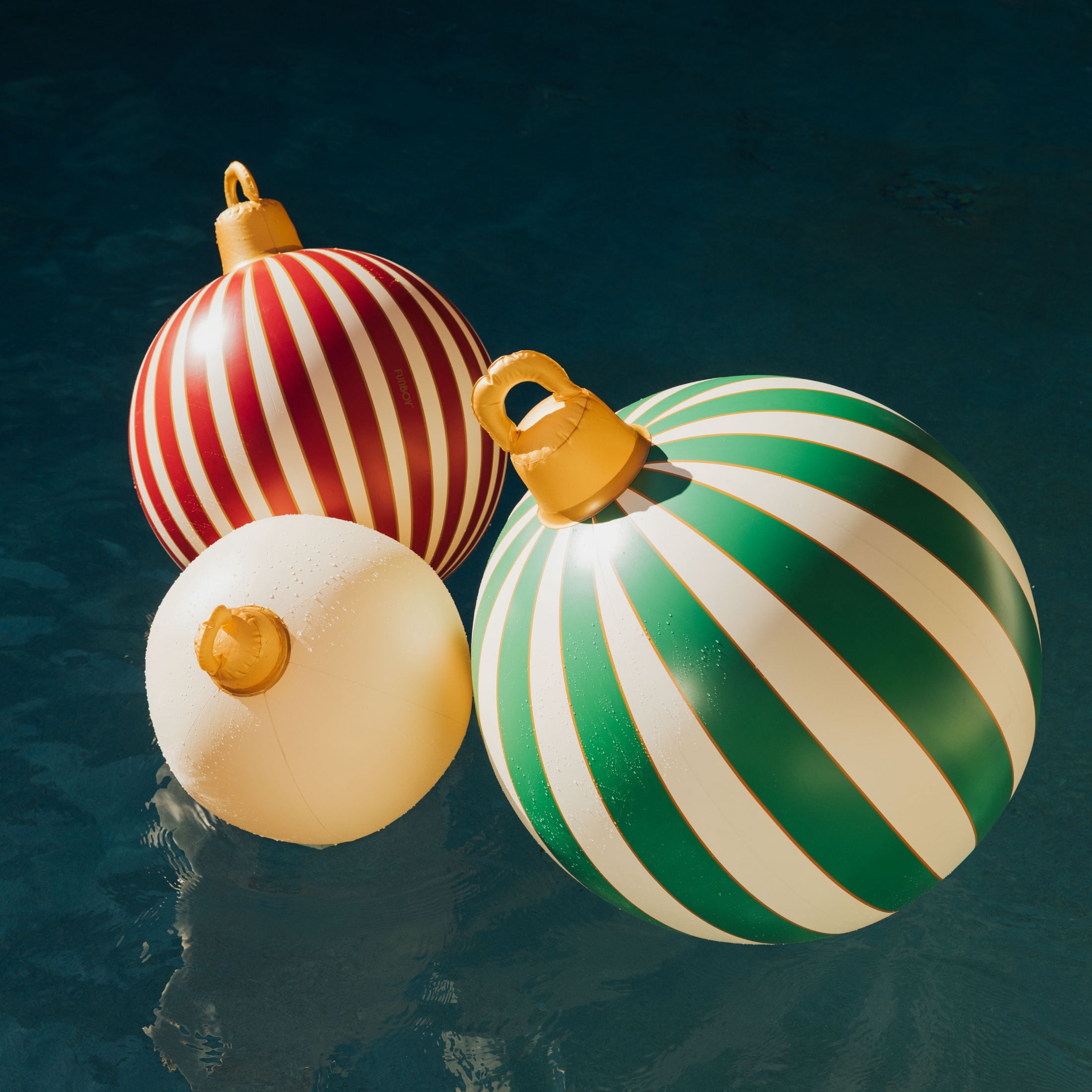Funboy 3 Stripe Ornament Set - Colorful Yard Inflatables for Holiday Decor