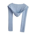 thumbnail image 3 of Bufanda de punto con capucha para mujer, pasamontañas de invierno, suave, para el cuello y las orejas, para exteriores Azul, 3 of 8