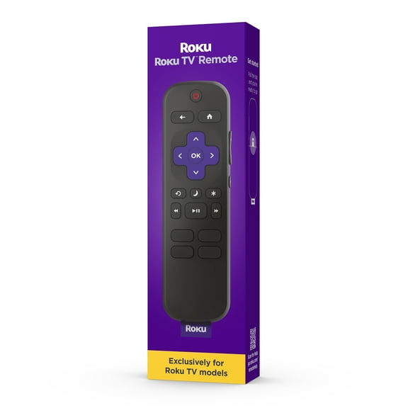 Roku TV Remote Control - Simple Setup & App Shortcuts - Compatible with Roku TV models ONLY - Black