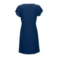 thumbnail image 5 of Afdoent Women Dress Summer Ladies Beach Dress Loose Fit Deep V Neck Mini Dress With Ruffled Sleeves For Relaxed Style Leisure, 5 of 6