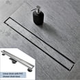 thumbnail image 2 of Linear Shower Drain with Tile Insert Grate Professional Brushed Stainless Steel Rectangle Shower Floor Drain Linear Drain with Leveling Feet Hair Strainer, 2 of 8