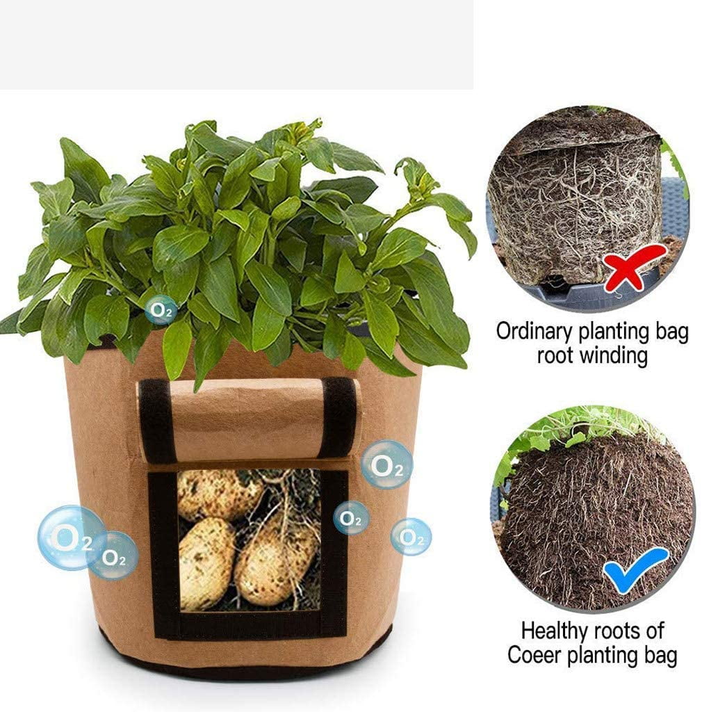 6 Pack Potato Grow Bags,Garden Potato Planting Bag Grow Bag Plant Bag