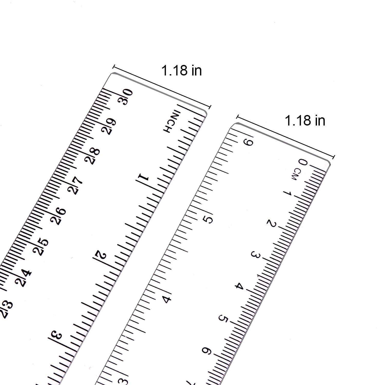 2 pieces plastic ruler flexible ruler with inches and metric measuring tool 12 and 6 inch walmart com