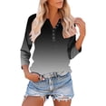 thumbnail image 2 of Women's V Neck T Shirts Women's V Neck T Shirts Gradient 3/4 Sleeve Tops for Women Casual Loose Basic Tees, 2 of 9