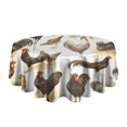 thumbnail image 5 of White Chicken Breed Pattern Round Tablecloth 60"x60",Wrinkle Wipeable Table Cloth for Kitchen Dining Room Picnic Patio Party, 5 of 6