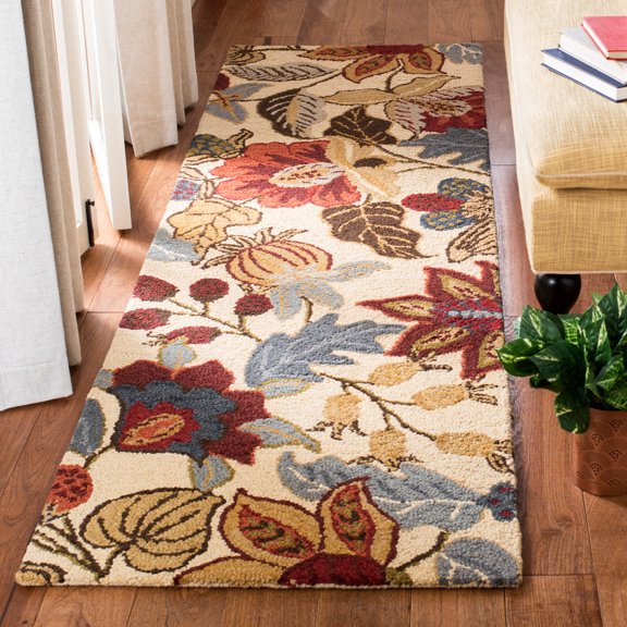 Safavieh Jardin Kelly Floral Wool Runner Rug, Beige/Multi, 2'3" x 8'