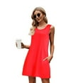 thumbnail image 4 of Sovtemp Women Summer Casual T-Shirt Dresses Sleeveless Beach Cover up Loose Tank Dress with Pocket, 4 of 5