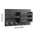 thumbnail image 4 of MTBLYS Wall Mounted Storage Rack Wood Organizer Mail Keys Small Items Holder Home Wall Decor Entryway Bedroom, 4 of 7
