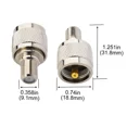 thumbnail image 3 of 259 RF Coaxial Adapter Pure Brass 50 Ohm for Antenna, 2 Pack, 3 of 3