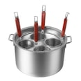 thumbnail image 2 of Colador de espaguetis de acero inoxidable, cesta de Pasta de malla, juego de insertos, colador de alimentos, colador comercial de fideos y Pasta para conjunto de 4 agujeros, 2 of 8