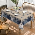 thumbnail image 2 of Fall Tablecloth 60×104 Inch Rectangular, Autumn Harvest Blue Pumpkin Floral Washable Seasonal Table Cover for Party Picnic Dinner Decor, 2 of 6
