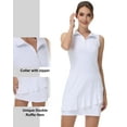 thumbnail image 6 of Tennis Dress for Women Golf Outfits with Shorts and Pockets Sleeveless Active Exercise Athletic Dresses for Women White 2XL, 6 of 8