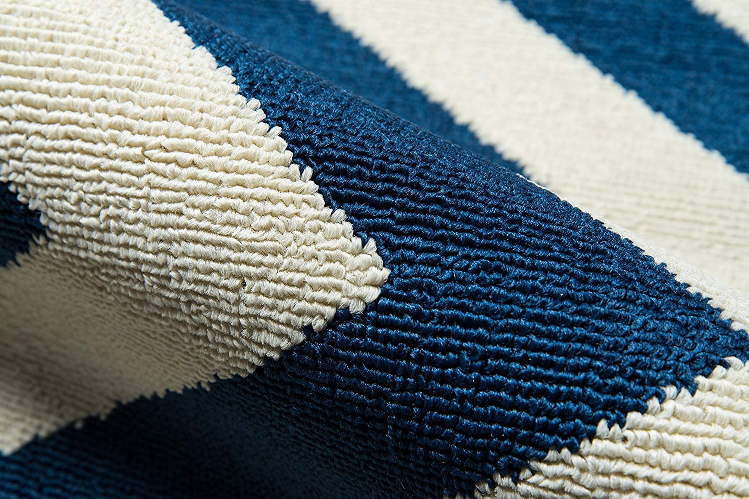 Momeni Baja Zig Zag Navy Indoor Outdoor Rug 3'11" X 5'7"