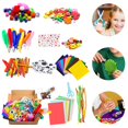 thumbnail image 2 of EIGTHTAIL 1000Pcs DIY Art Craft Kit Craft Art Supply Set Creative Arts and Crafts Kit Included Pipe Cleaners Feather Foam Flowers Letters Sticker Popsicle Sticks Scissors, 2 of 11