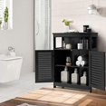 Bathroom Floor Wooden Freestanding with Double Shutter