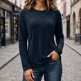 thumbnail image 5 of Lyfzbd Women Long Sleeve Crewneck Tops Base Thermal Underwear Shirt Casual Layer Blouses Versatile Soft Shirt, 5 of 9