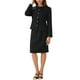 thumbnail image 4 of Conjunto de traje INSPIRE CHIC para mujeres, 2 piezas, chaqueta sin cuello de tweed con peplum y falda, talla XS, negro, 4 of 6