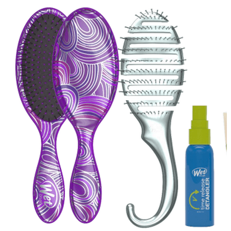 - Wet Brush Detangling Trio with Original Detangler, Showerflex Detangler and Time Release Detangler Spray, Silver Combo