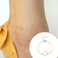 thumbnail image 2 of Boucle de Mode Délicat Réglable Résistant à l'Usure Rond Or Bracelet Cheville en Argent Valentines Jour Chaînes de Pied pour les Femmes Argent, 2 of 4