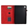 thumbnail image 5 of Tablet Case for Samsung Galaxy Tab A9 8.7" 2023 SM-X110 / SM-X115, Embossed Tree Pattern PU Leather Book Style Smart Auto Wake/Sleep Cover with Stand Card Slots Magnetic Clasp Shockproof Case, Red, 5 of 10
