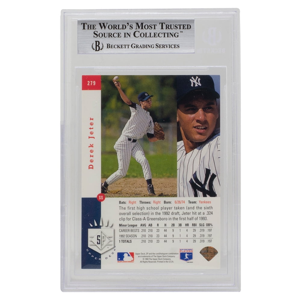 Derek Jeter 1993 SP #279 New York Yankees Baseball Card BGS MT 9 -  Walmart.com