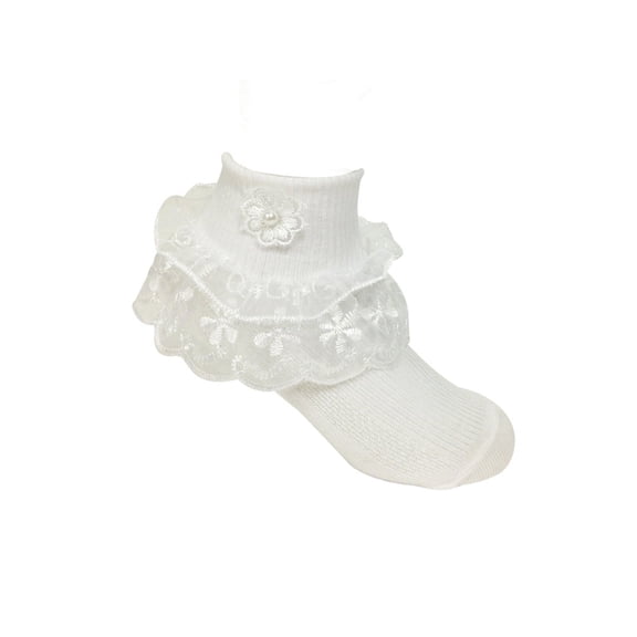 Wrapables® Lil Miss Daisy Double Layer Lace Ruffle Socks (Size of 1-3), Set of 2