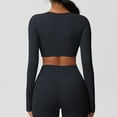 thumbnail image 6 of Olyvenn Seamless Long Sleeve Crop Gym Shirts for Women Quick Dry Crew Neck Workout Yoga Tops Casual Women Shirt Black L, 6 of 6