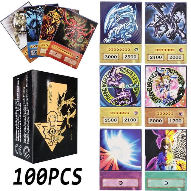 Cartas de colección de Anime Yu Gi Oh para niños, cartas clásicas de mago oscuro, Exodia Obelisk Slifer Ra Yugioh DM, regalo Atem, 100 Uds.3429
