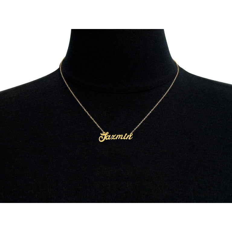 Jasmine nameplate shop necklace
