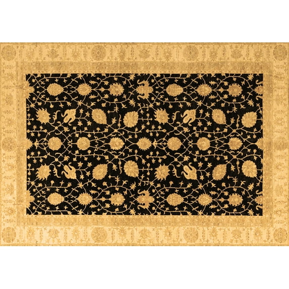 Ahgly Company Indoor Rectangle Oriental Brown Modern Area Rugs, 5' x 8'