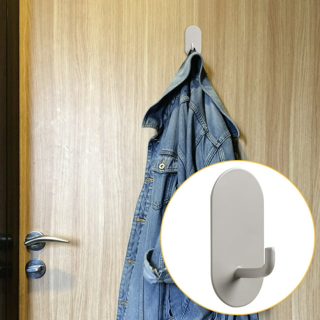 Ganchos adhesivos de pared para colgar toallas, batas y abrigos | Diseño en forma de L para baño, cocina y dormitorio | Instalación sin taladro | 1 unidad