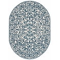 thumbnail image 3 of Safavieh Chelsea Aragon Oriental Wool Area Rug, Ivory/Dark Blue, 7'6" x 9'6" Oval, 3 of 12