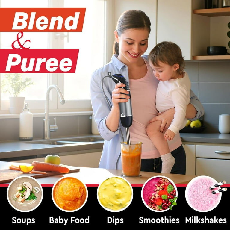 ミルミル MuellerHome 5-in-1 Immersion Blender 800W Handheld with Titanium