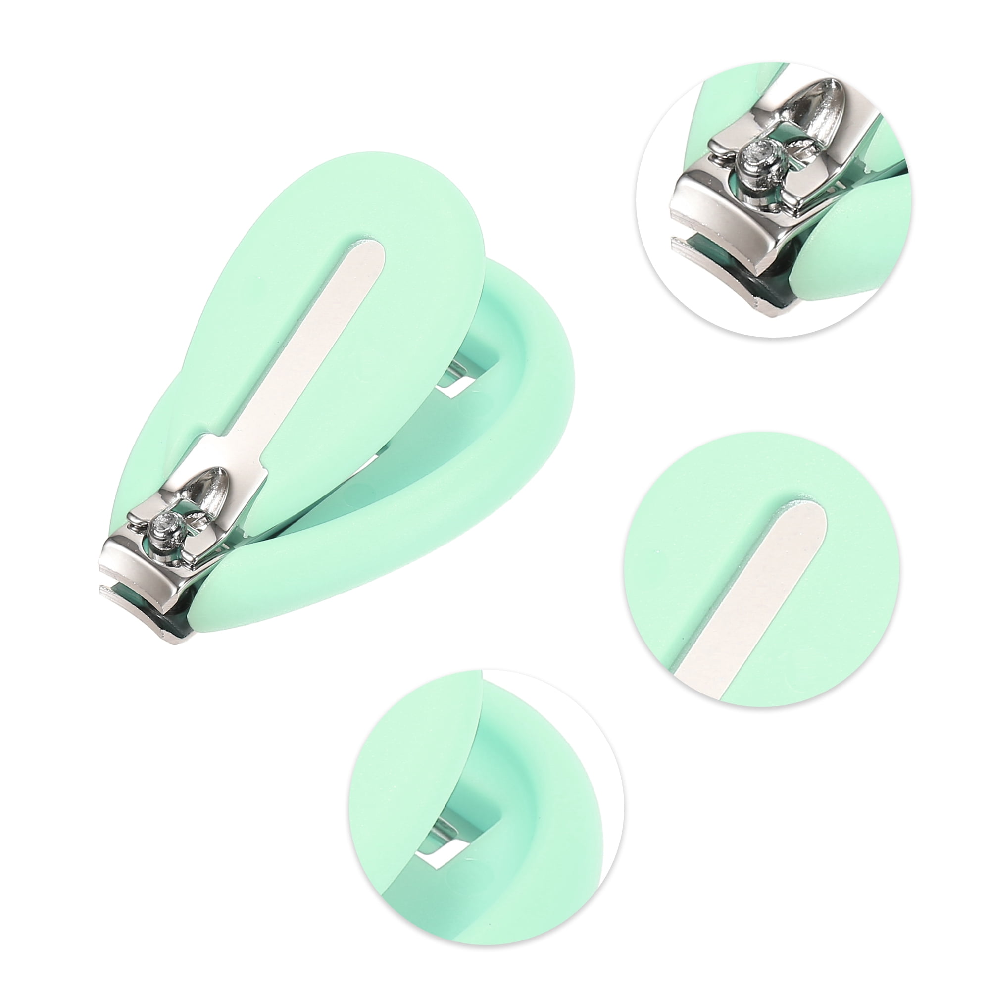 Unique Bargains Portable Round Toenail Clippers 2.01"x1.26"x0.51" 1 Pc Green