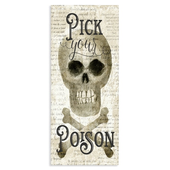 Stupell Industries Eclectic Pick Your Poison Skull Canvas Art, 17 x 40, by Deane Beesley