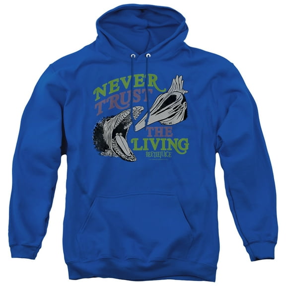 Beetlejuice Never Trust Unisex Adult Pull-Over Hoodie,Royal, Small