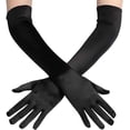 thumbnail image 2 of Guantes largos de satén elásticos con codo, guantes de ópera de los años 20, guantes de baile para fiesta nocturna para mujer., 2 of 5