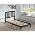 thumbnail image 3 of Mission Style Wooden Platform Bed, Twin Size Farmhouse Bedroom Furniture Bed, Cappuccino, 3 of 3