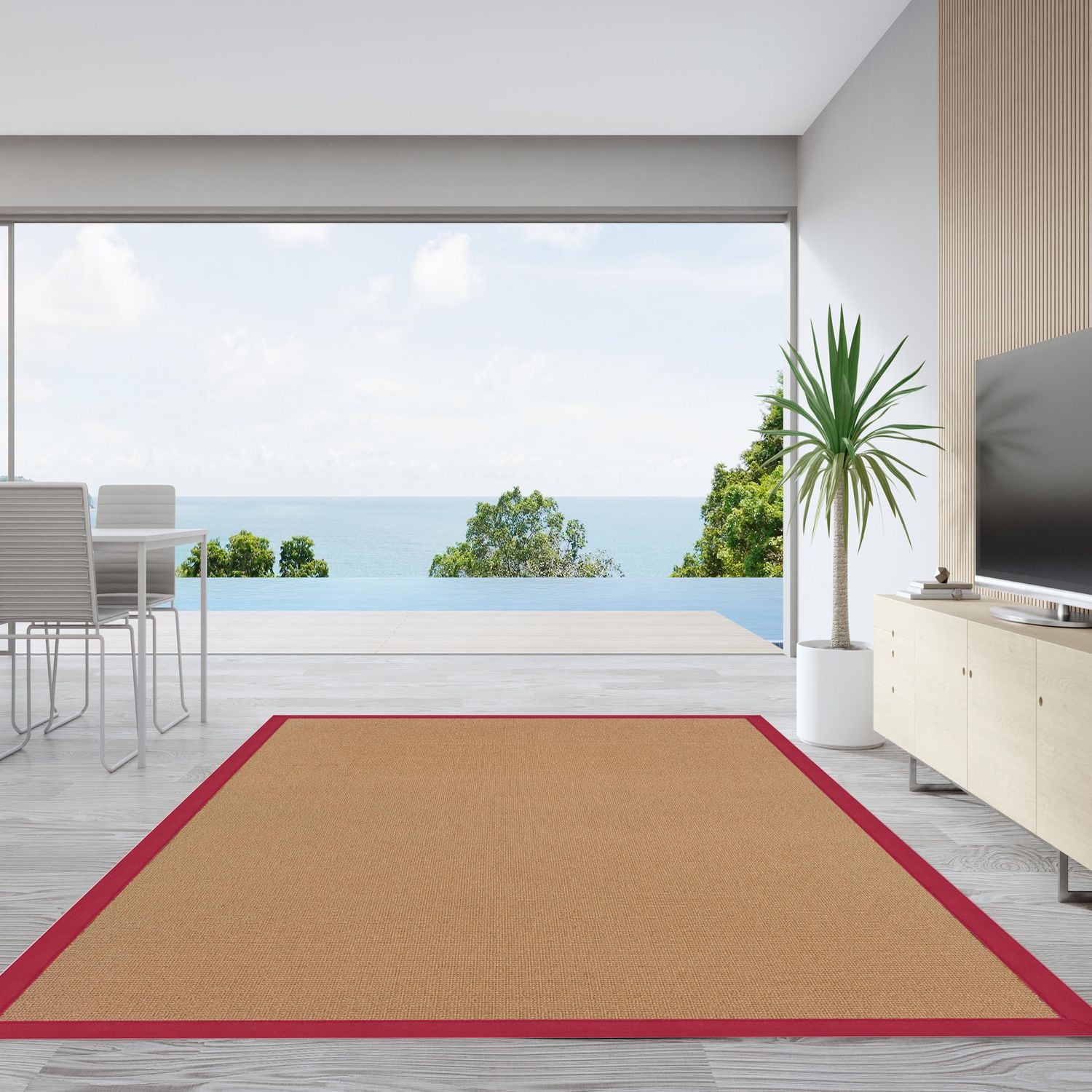 Tapis Athena liège et rouge 9 pi 10 po x 13 pi