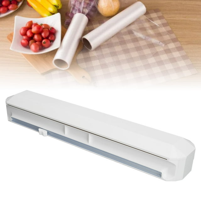 Cling Film Dispenser Refillable Plastic Wrap Dispenser with Slide Cutter with ABS Construction for Aluminum Foil and Baking Paper