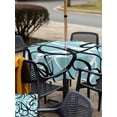 thumbnail image 4 of Outdoor Tablecloth with Umbrella Hole and Zipper, Aqua Geometric Square Table Cloth 60x60 Inch Waterproof Tablecloth, Modern Black White Striped Abstract Lines Picnic Table Cover for Patio Camping, 4 of 7