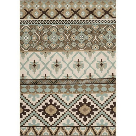 SAFAVIEH Veranda Dogon Southwestern Indoor/Outdoor Area Rug, 2'7" x 5', Cream/Brown