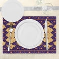 thumbnail image 3 of Ambesonne Moroccan Place Mats Set of 4, Effected Border, Standard Size, Purple Sand Brown, 3 of 6