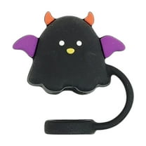 Halloween Cute Black White Ghost Straw Topper For 30 And 40 Tumbler With Handle Proof Reusable Straw Tips Lids Accessories, Halloween Decorations