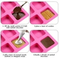 thumbnail image 3 of 4 Cavity Chocolate Covered Cookie S'mores Molds, Trianu Silicone Square Molds Reusable Non Stick Silicone Trays for Smores, Chocolate, Graham Crackers, Candy, Marshmallow Making (Blue & Pink), 3 of 7