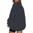 thumbnail image 5 of QASIEATN Hoodies for Graceful Women Fashion, Long Sleeve Tops Quarter Zip Pullover Drop Shoulder Sweatshirts Fall Trendy Outfits Vintage Solid Color Clothes, Womens Fall Tops, 5 of 6